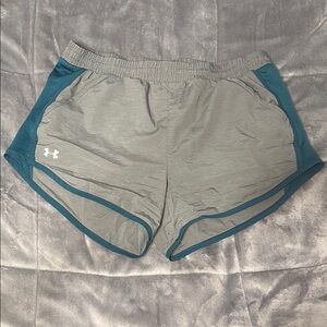 Under Armour Gray and Blue Athletic Shorts Lightweight with Pockets